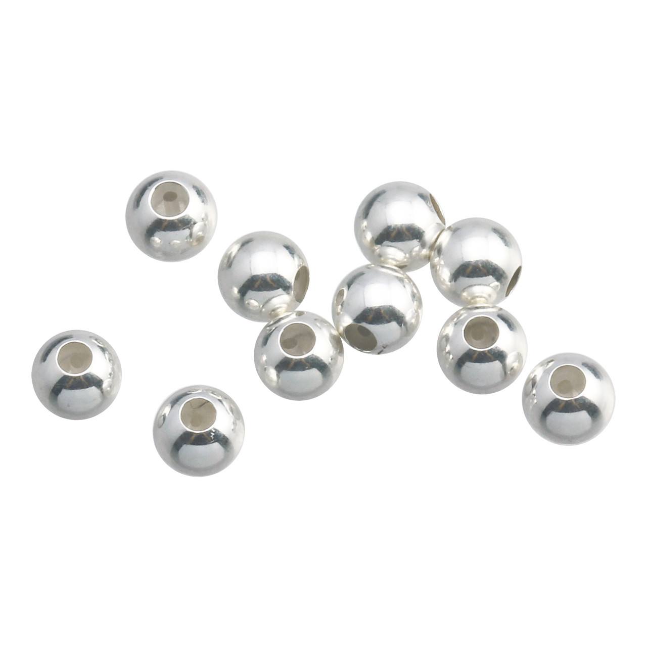 10 Pcs 3 mm Sterling Silver Silicone Beads